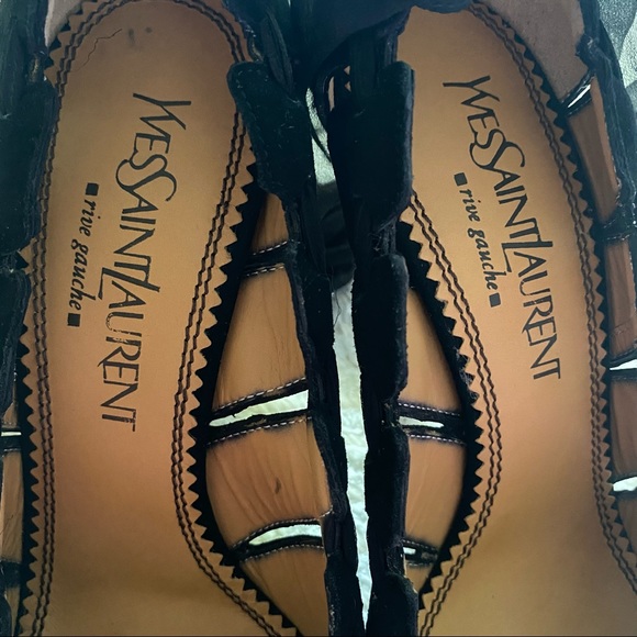 NEW YSL black suede ankle wrap pumps - Picture 8 of 14